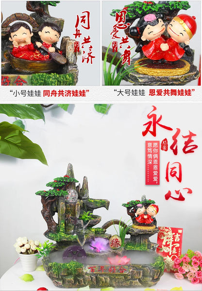 Fake mountain big Atomizing humidifier and fengshui wheel humidifier home decoration craft gift room office fortune  wedding