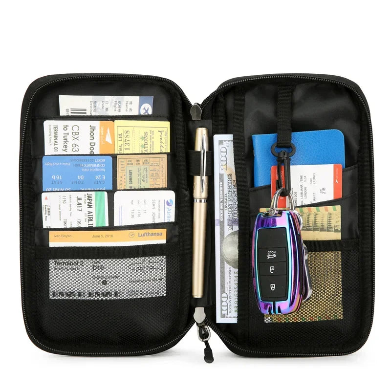 Family Passport Holder & Travel Wallet, RFID Blocking Family Passport Wallet Travel Document Organize Zipper Case for Women Men