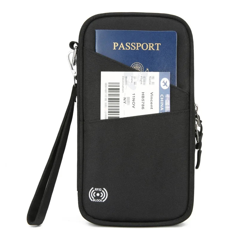 Family Passport Holder & Travel Wallet, RFID Blocking Family Passport Wallet Travel Document Organize Zipper Case for Women Men