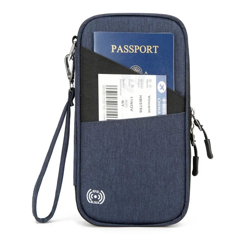 Family Passport Holder & Travel Wallet, RFID Blocking Family Passport Wallet Travel Document Organize Zipper Case for Women Men