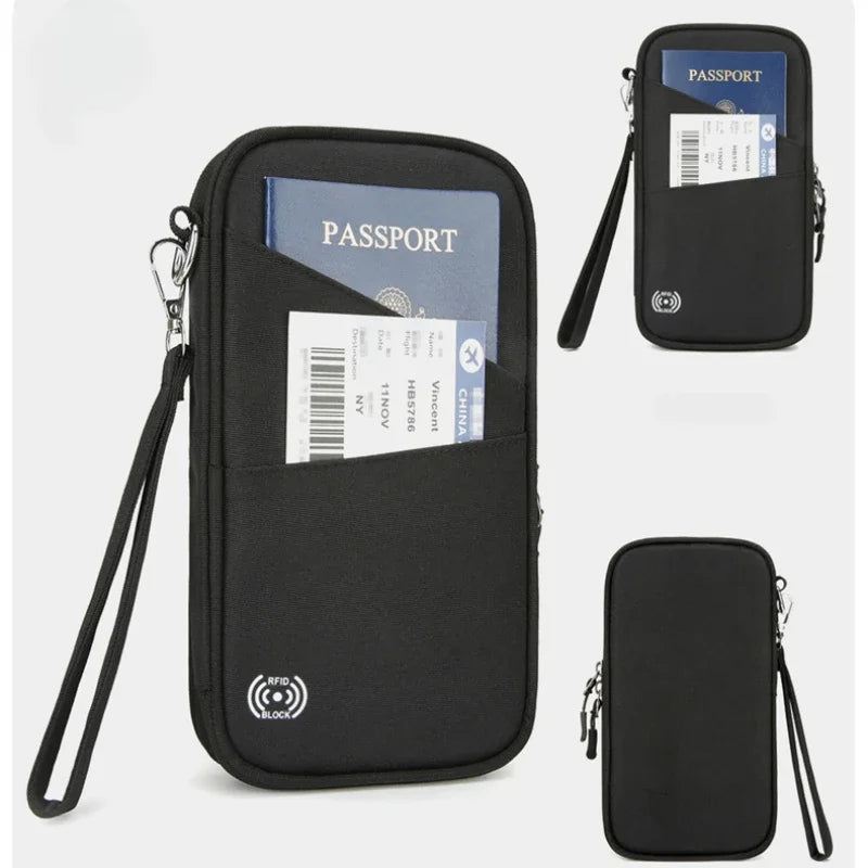 Family Passport Holder & Travel Wallet, RFID Blocking Family Passport Wallet Travel Document Organize Zipper Case for Women Men