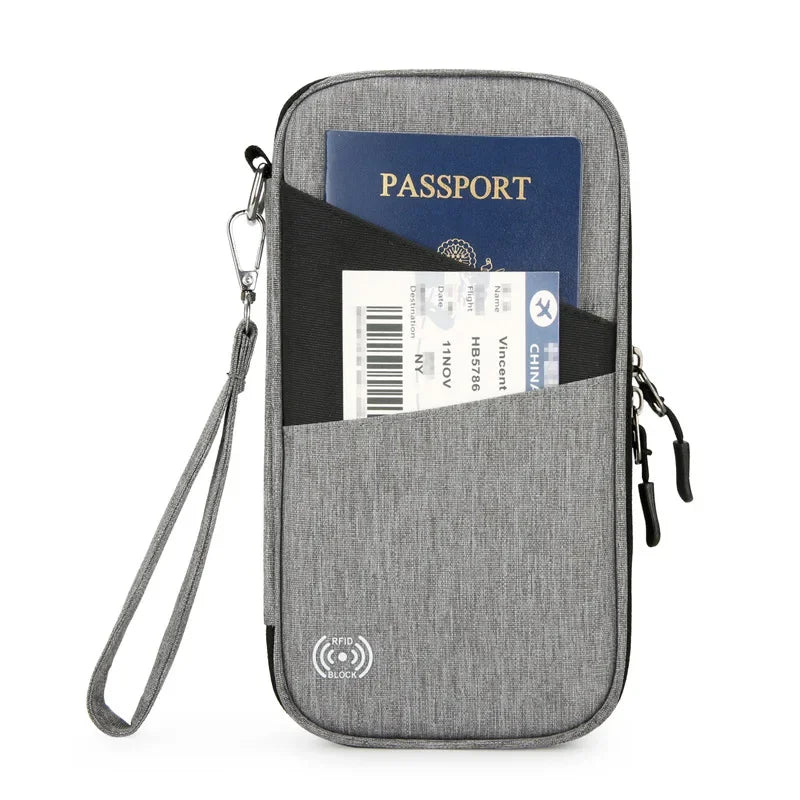 Family Passport Holder & Travel Wallet, RFID Blocking Family Passport Wallet Travel Document Organize Zipper Case for Women Men