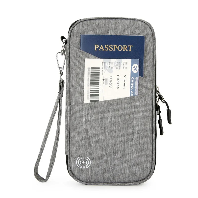 Family Passport Holder & Travel Wallet, RFID Blocking Family Passport Wallet Travel Document Organize Zipper Case for Women Men