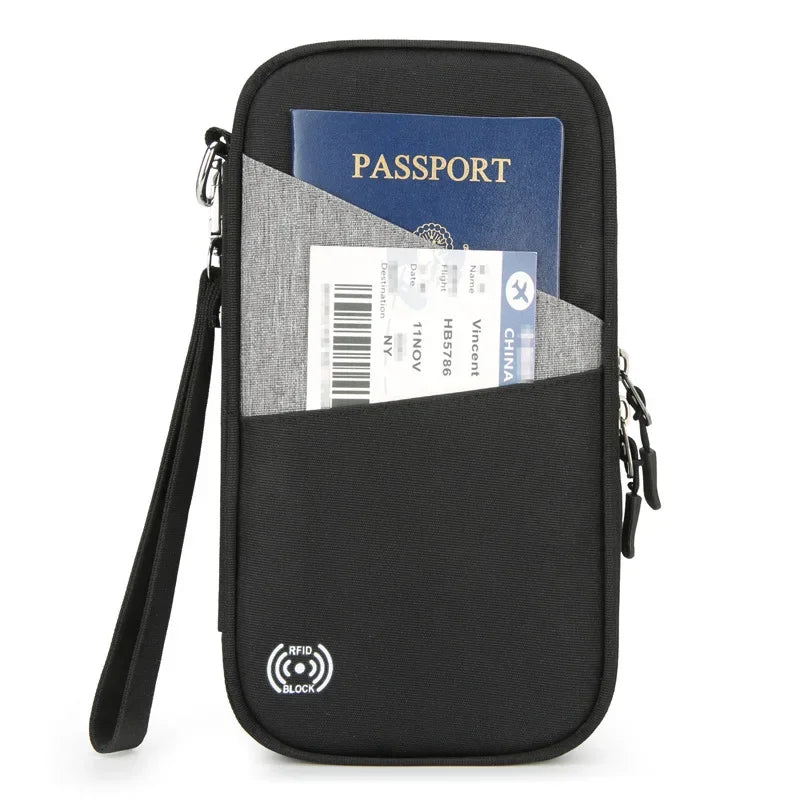 Family Passport Holder & Travel Wallet, RFID Blocking Family Passport Wallet Travel Document Organize Zipper Case for Women Men