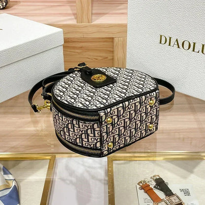 Famous Designer Luxury Brand Embroidered Small Round High Quality Shoulder Messenger Bags Women Purse And Handbags