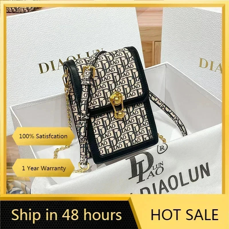 Famous Designer Luxury Brand Mobile Phone Bag Mini Chain Buckle Shoulder Messenger Bags High Quality Women Purse And Handbag