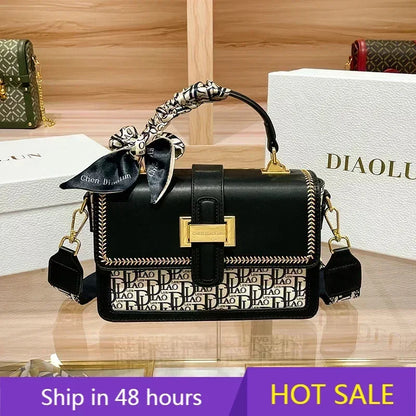 Famous Designer Luxury Brand Panelled Small Square High Quality Shoulder Messenger Bags Fashion Women Leather Handbag