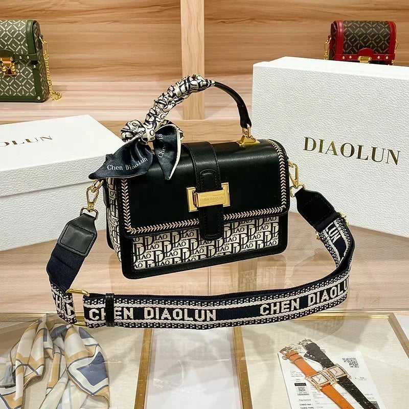 Famous Designer Luxury Brand Panelled Small Square High Quality Shoulder Messenger Bags Fashion Women Leather Handbag