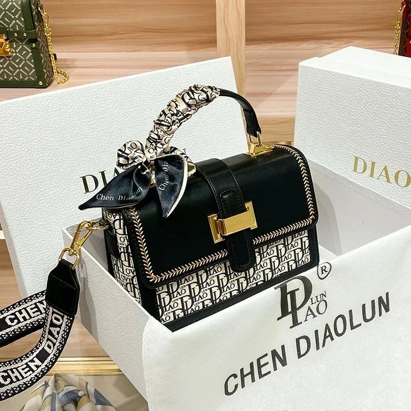 Famous Designer Luxury Brand Panelled Small Square High Quality Shoulder Messenger Bags Fashion Women Leather Handbag