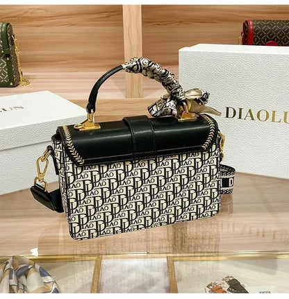 Famous Designer Luxury Brand Panelled Small Square High Quality Shoulder Messenger Bags Fashion Women Leather Handbag