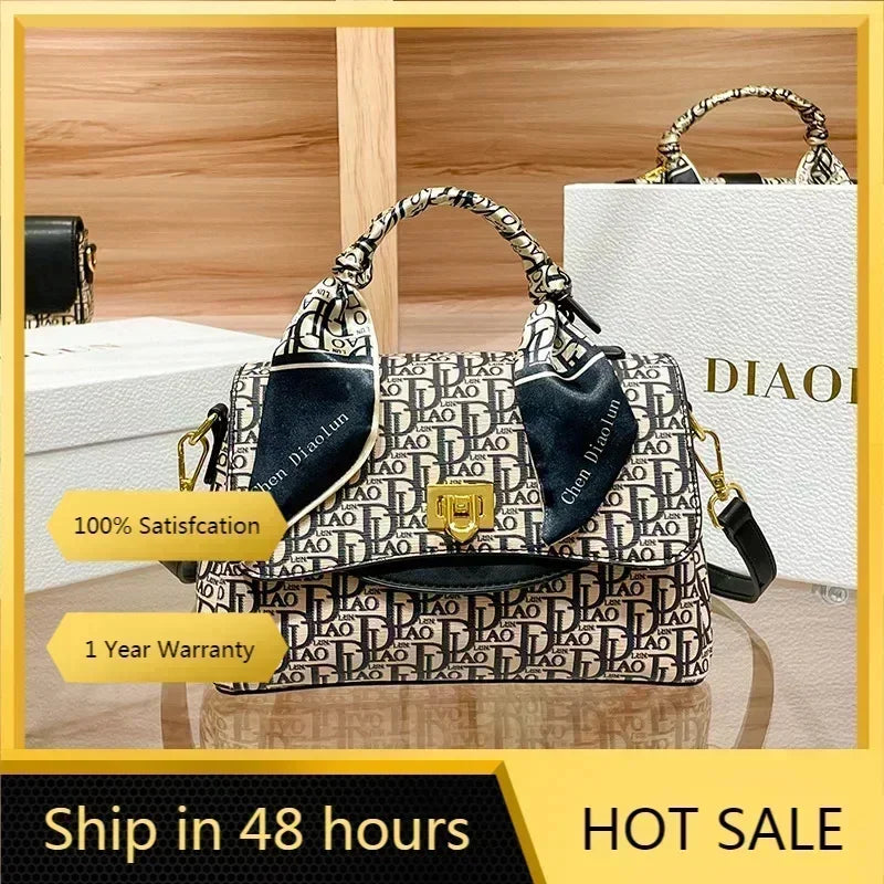 Famous Designer Luxury Brand Shoulder Messenger Scarf Printing Women Purse And Handbags High Quality Small Square Bags