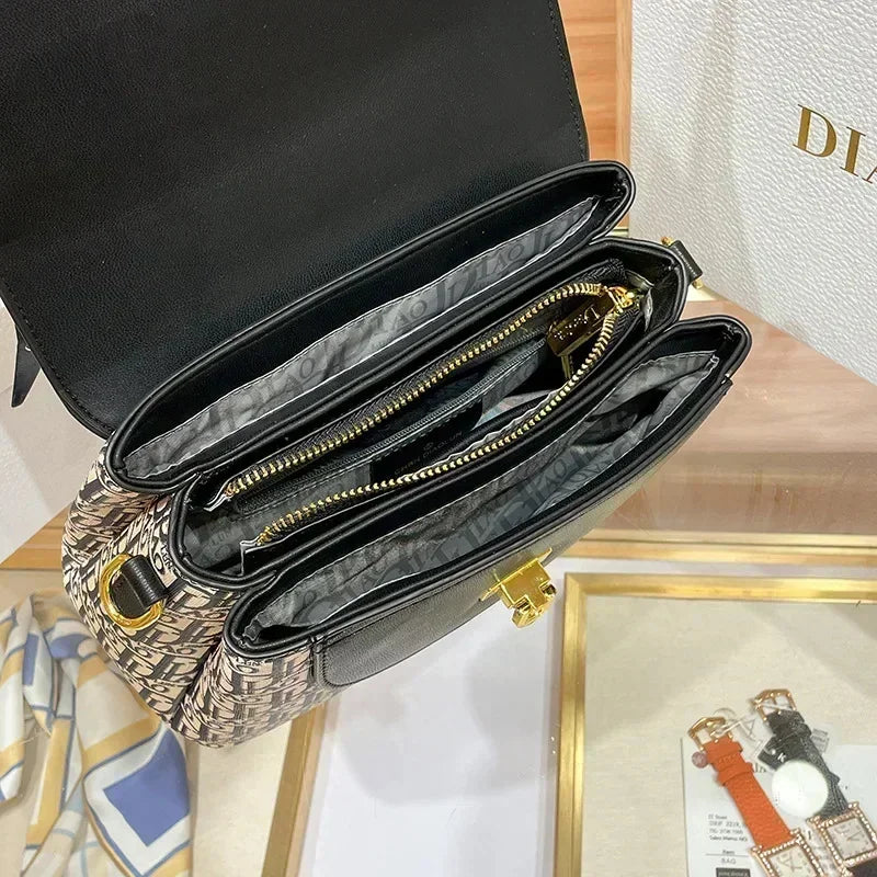 Famous Designer Luxury Brand Shoulder Messenger Scarf Printing Women Purse And Handbags High Quality Small Square Bags