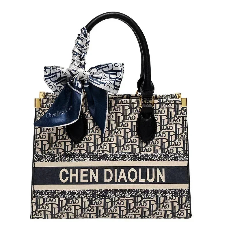 Famous Designer Luxury Brand Women Leather Handbags High Quality Embroidery Large Capacity Casual Totes Fashion Shoulder Bags