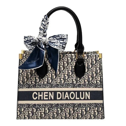 Famous Designer Luxury Brand Women Leather Handbags High Quality Embroidery Large Capacity Casual Totes Fashion Shoulder Bags