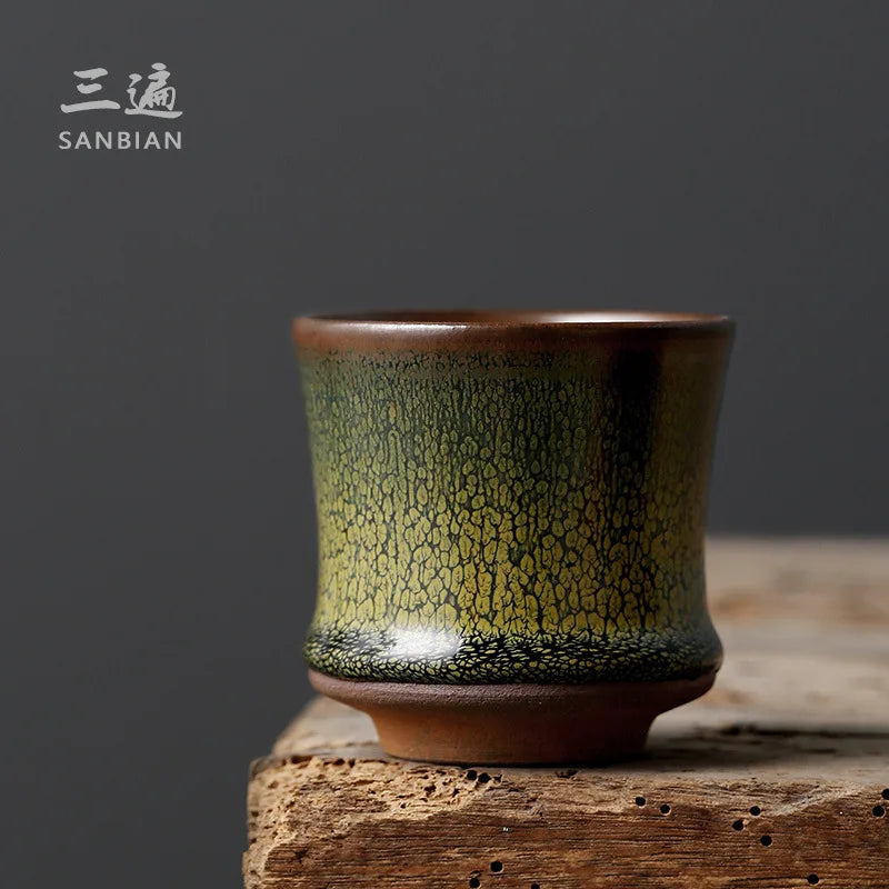 Famous Gold Steel Company Tea-Dust Glazed Jianyang Jianzhan Tea Cup Ceramic Oil Drops Tea Cup Jianzhan Master Cup Tea Set