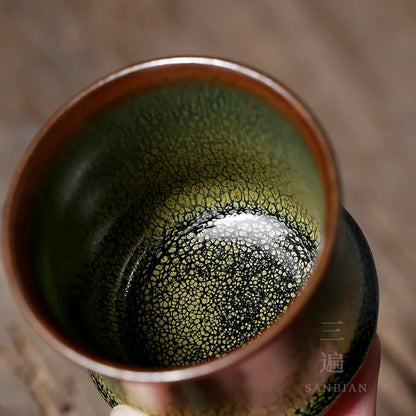 Famous Gold Steel Company Tea-Dust Glazed Jianyang Jianzhan Tea Cup Ceramic Oil Drops Tea Cup Jianzhan Master Cup Tea Set
