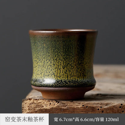Famous Gold Steel Company Tea-Dust Glazed Jianyang Jianzhan Tea Cup Ceramic Oil Drops Tea Cup Jianzhan Master Cup Tea Set