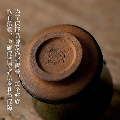 Famous Gold Steel Company Tea-Dust Glazed Jianyang Jianzhan Tea Cup Ceramic Oil Drops Tea Cup Jianzhan Master Cup Tea Set