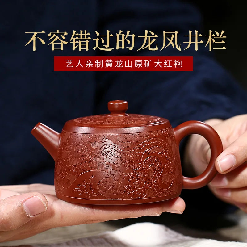 Famous Yixing Purple Clay Teapots Raw Ore Dahongpao Tea Pot Customized Gifts Tea Ceremony Supplies Zisha Filter Teaware 200ml