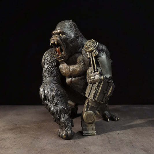 Famous sculptor Collectible works Postmodernism bronze Sculpture ART Mechanical gorilla HOME  office Bar Decorative statue
