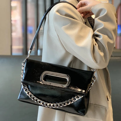 Fancy Tote Bag Lady 2024 New Niche Folding Chain One Shoulder Crossbody Bags Fashion All-match Commuter Handbags Female Purses