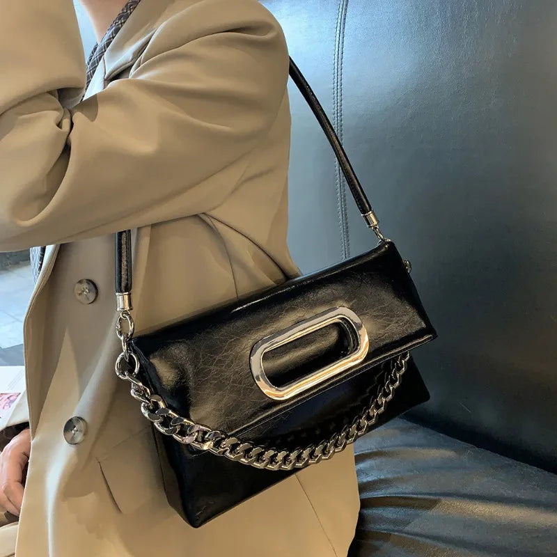 Fancy Tote Bag Lady 2024 New Niche Folding Chain One Shoulder Crossbody Bags Fashion All-match Commuter Handbags Female Purses