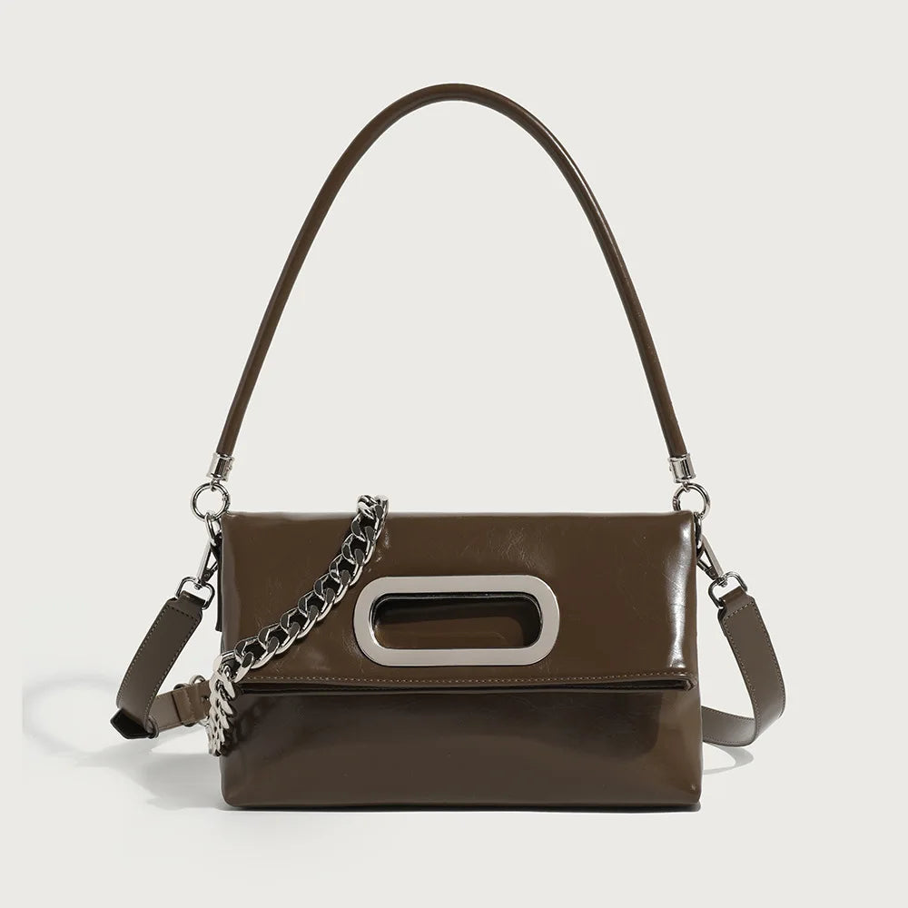 Fancy Tote Bag Lady 2024 New Niche Folding Chain One Shoulder Crossbody Bags Fashion All-match Commuter Handbags Female Purses