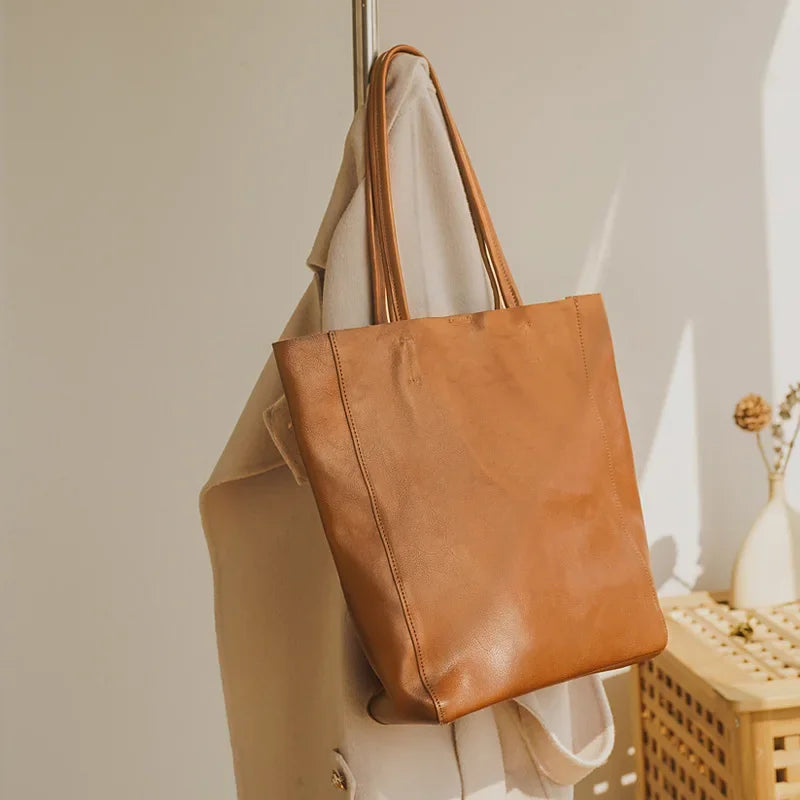 Fancy Women's Bag 2024 New Genuine Leather Ladies Commuter Tote Bags Large Capacity Casual Purses Clutches Practical Bolsas
