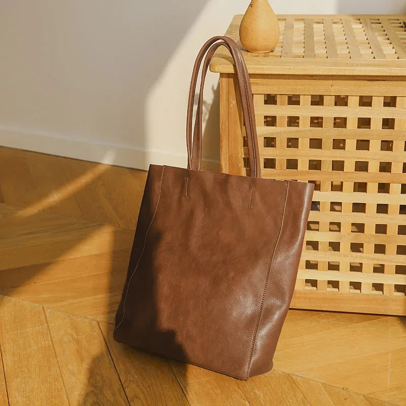 Fancy Women's Bag 2024 New Genuine Leather Ladies Commuter Tote Bags Large Capacity Casual Purses Clutches Practical Bolsas