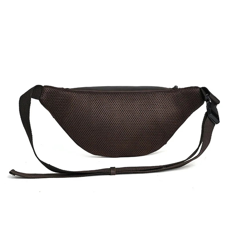 Fanny Waist Pack Belt Bag For Genuine Leather Travel Retro Crazy Horse Cowhide Male Sling Cross body Chest Hip Bum Bags Purse
