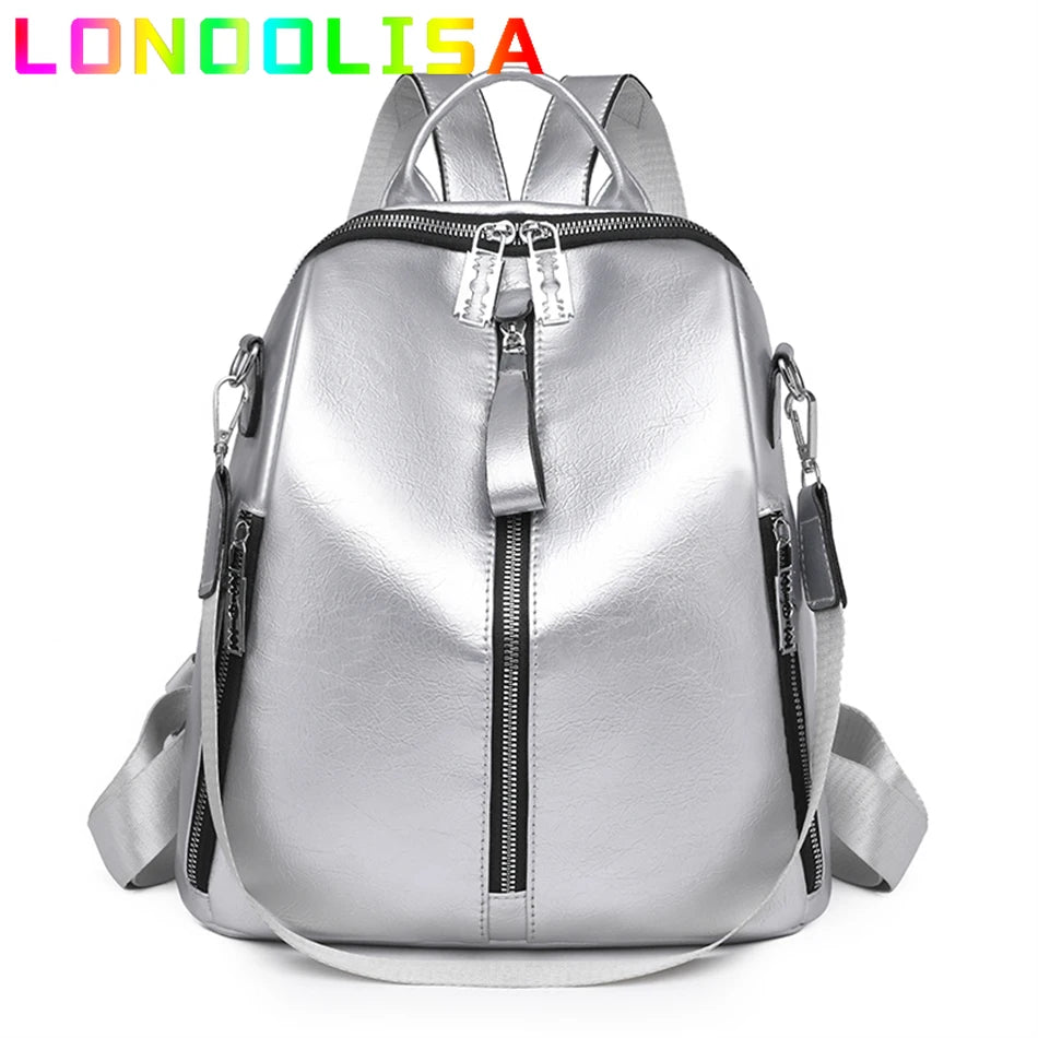Fashion 3 In 1 Backpack High Quality Women's Bookbag Soft Leather School Bag for Teen Girl Ladies Travel Large Capacity Mochilas