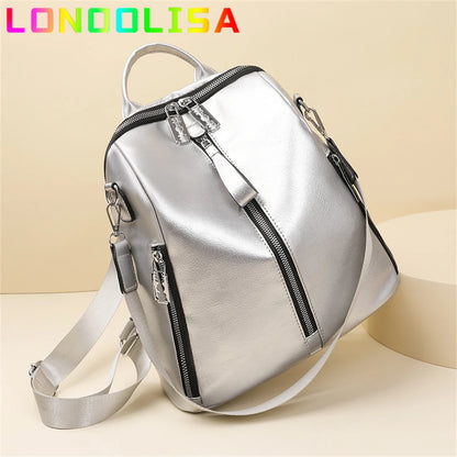 Fashion 3 In 1 Backpack High Quality Women's Bookbag Soft Leather School Bag for Teen Girl Ladies Travel Large Capacity Mochilas