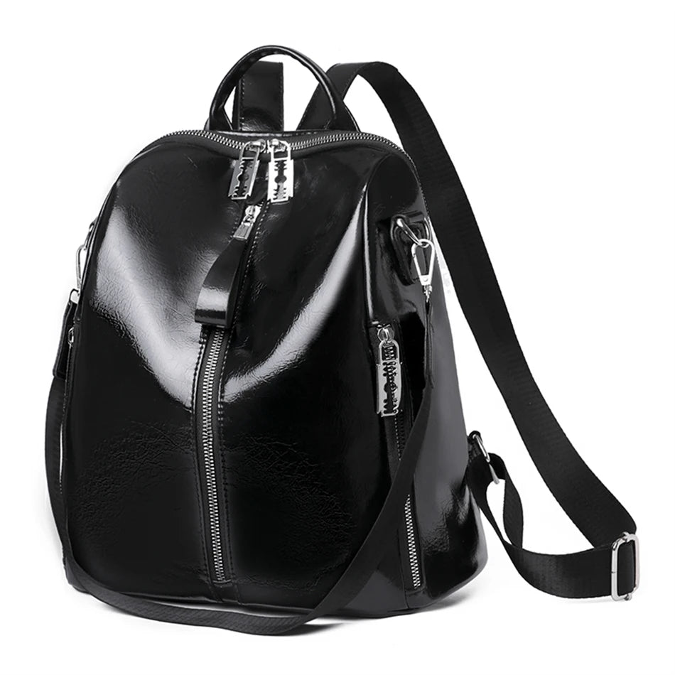 Fashion 3 In 1 Backpack High Quality Women's Bookbag Soft Leather School Bag for Teen Girl Ladies Travel Large Capacity Mochilas