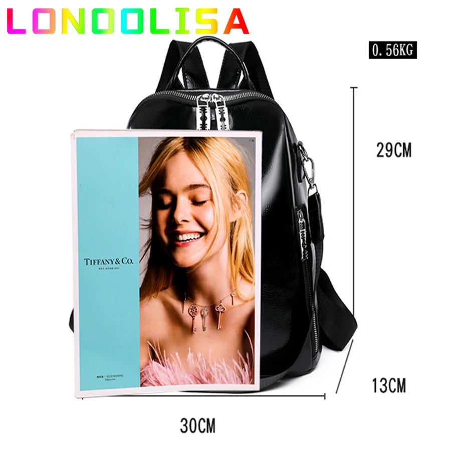 Fashion 3 In 1 Backpack High Quality Women's Bookbag Soft Leather School Bag for Teen Girl Ladies Travel Large Capacity Mochilas