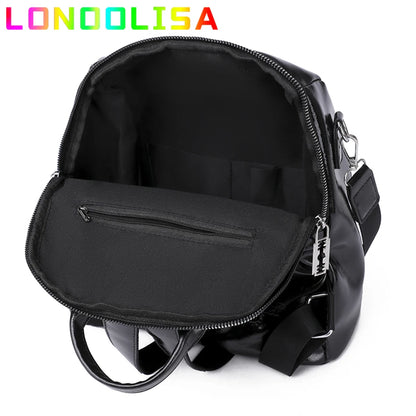 Fashion 3 In 1 Backpack High Quality Women's Bookbag Soft Leather School Bag for Teen Girl Ladies Travel Large Capacity Mochilas
