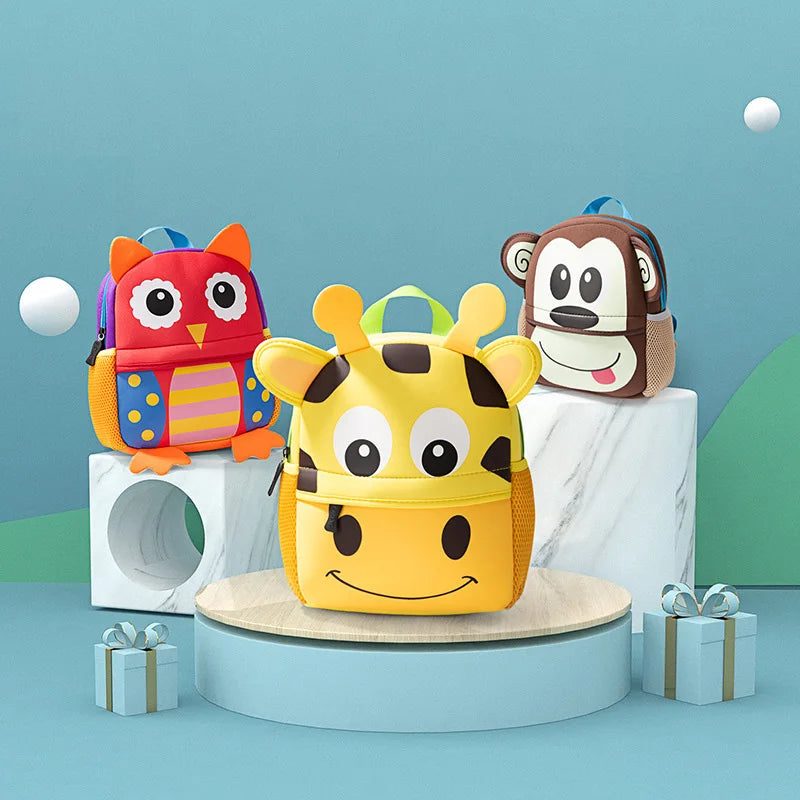 Fashion 3D Animals Children Backpacks Tiger Design Boys Backpack Toddler Girl Kids Neoprene School Bags Kindergarten Cartoon Bag