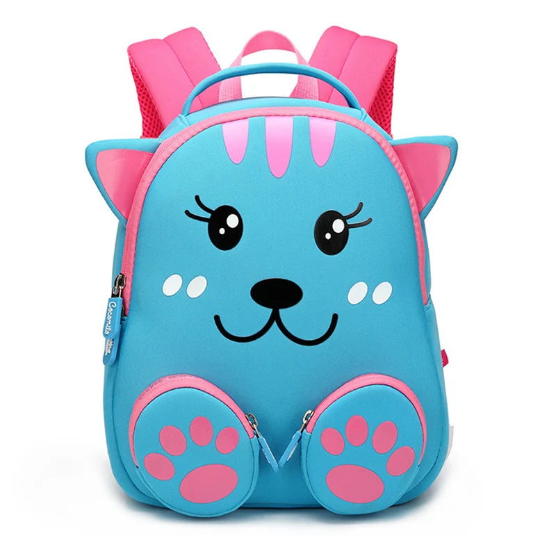 Fashion 3D Blue Cat School Bags for Girls Boys Lovely Animals Design Kids Backpacks Children Students Book Pouch Mochila Escolar