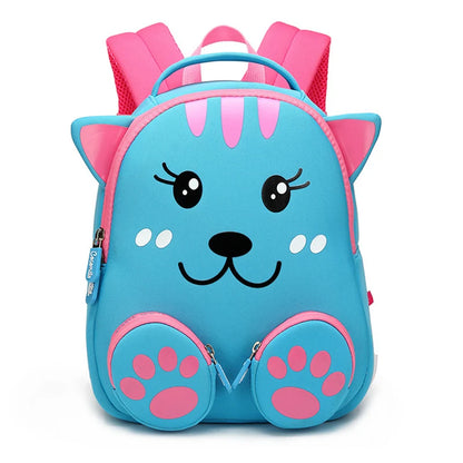 Fashion 3D Blue Cat School Bags for Girls Boys Lovely Animals Design Kids Backpacks Children Students Book Pouch Mochila Escolar
