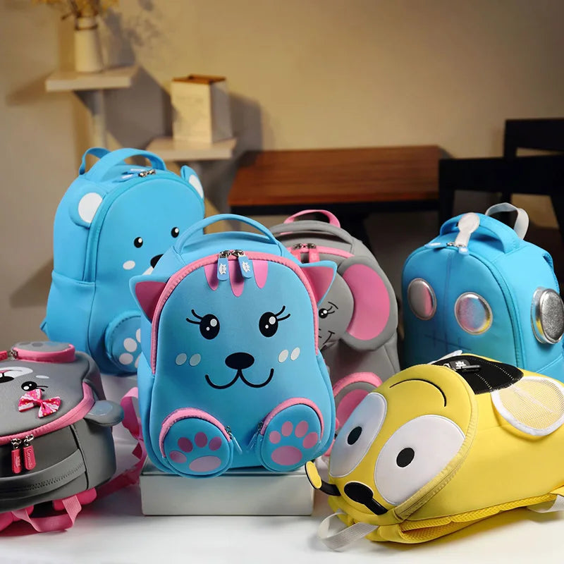Fashion 3D Blue Cat School Bags for Girls Boys Lovely Animals Design Kids Backpacks Children Students Book Pouch Mochila Escolar