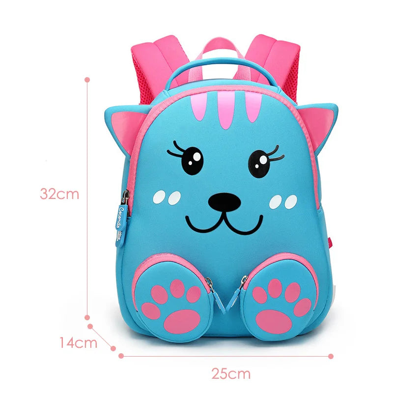 Fashion 3D Blue Cat School Bags for Girls Boys Lovely Animals Design Kids Backpacks Children Students Book Pouch Mochila Escolar
