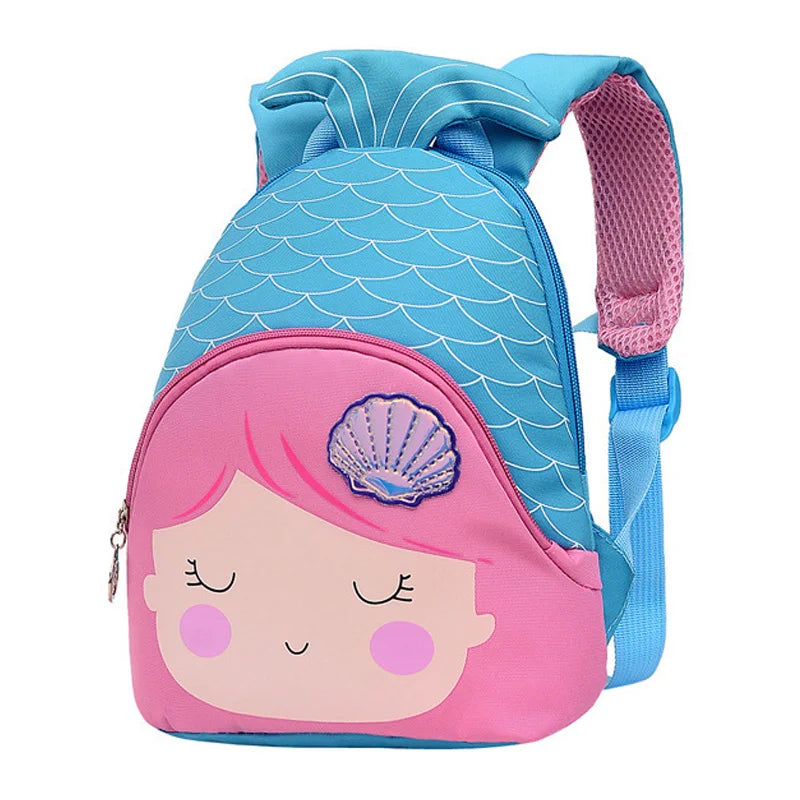 Fashion 3D Cute Mermaid Backpack for Baby Girls Children Cartoon School Bags Light Kindergarten Kid Bag Mochila Escolar