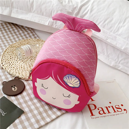 Fashion 3D Cute Mermaid Backpack for Baby Girls Children Cartoon School Bags Light Kindergarten Kid Bag Mochila Escolar