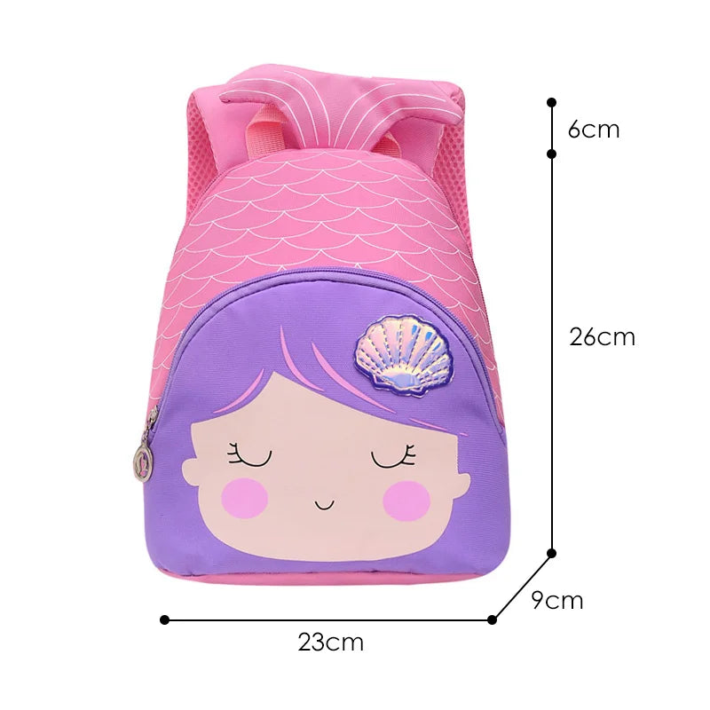Fashion 3D Cute Mermaid Backpack for Baby Girls Children Cartoon School Bags Light Kindergarten Kid Bag Mochila Escolar