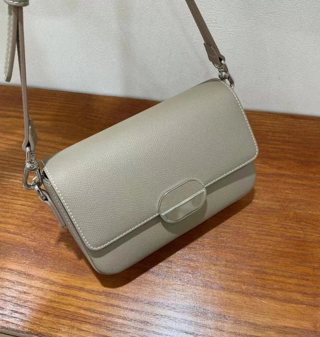 Fashion All-match Casual Crossbody Bag 2024 New Niche Light Luxury Genuine Leather Handbags Female Solid Commuter Bolsas Mujer