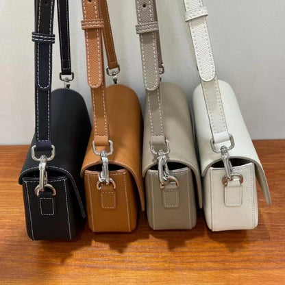 Fashion All-match Casual Crossbody Bag 2024 New Niche Light Luxury Genuine Leather Handbags Female Solid Commuter Bolsas Mujer