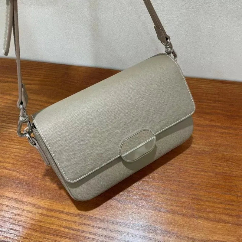 Fashion All-match Casual Crossbody Bag 2024 New Niche Light Luxury Genuine Leather Handbags Female Solid Commuter Bolsas Mujer