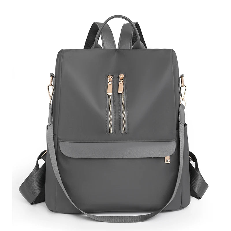 Fashion Anti-Theft Backpack Women Casual School Bags for Teenage Girl Multi-Function Shoulder Bag Soft Leather Travel Rucksack