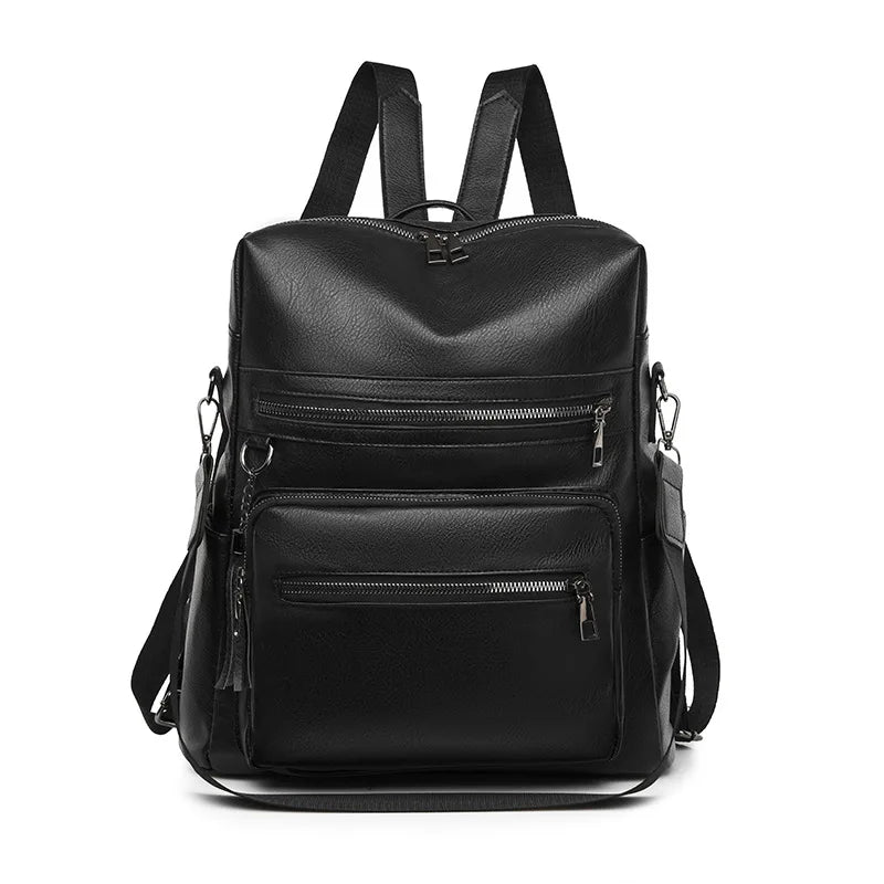 Fashion Anti-theft Backpack Women School Backpack High Quality PU Leather Travel Backpack Ladies Large Capacity Shoulder Handbag