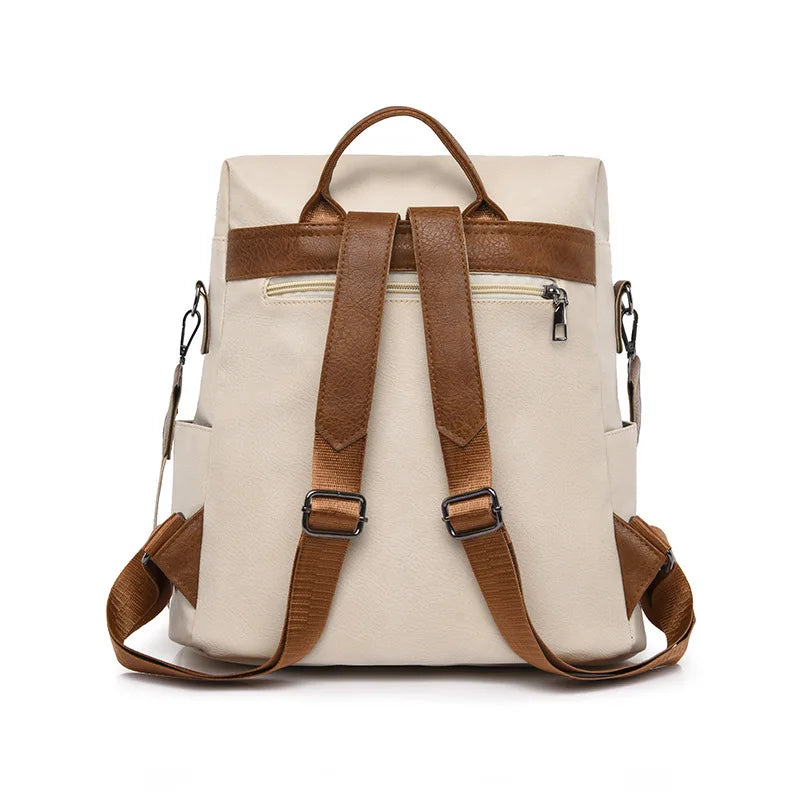 Fashion Anti-theft Backpack Women School Backpack High Quality PU Leather Travel Backpack Ladies Large Capacity Shoulder Handbag