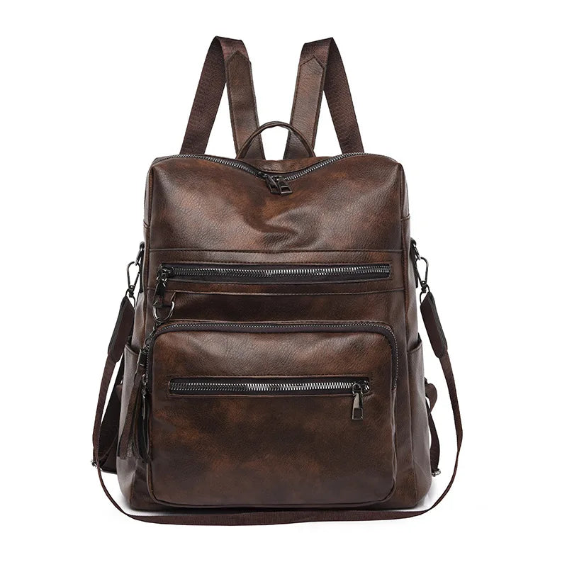 Fashion Anti-theft Backpack Women School Backpack High Quality PU Leather Travel Backpack Ladies Large Capacity Shoulder Handbag
